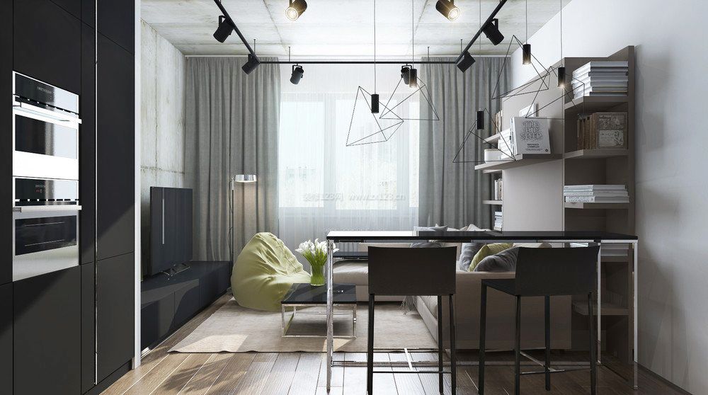 100平米三居室现代简约小客厅设计