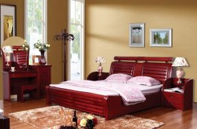 松木卧室家具 红木颜色效果图