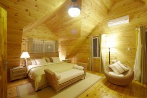 生态木屋别墅15平米卧室装修效果图片