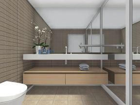 4平米正方形卫生间 浴室背景墙装修效果图