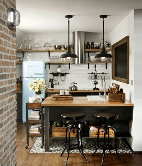 70平米两室一厅小厨房装饰 后现代厨房风格
