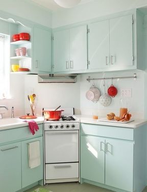 70平米两室一厅小厨房装饰 小户型小清新装修效果图