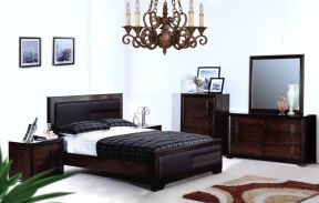 中式家居卧室装修图 中式实木家具装修效果图