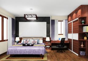中式家居卧室装修图 中式元素图案