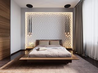 欧式卧室床头创意背景墙设计