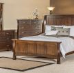 美式古典松木家具卧室效果图 