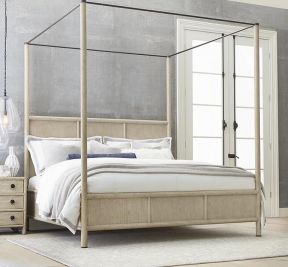 松木家具卧室效果图 现代简约风格床