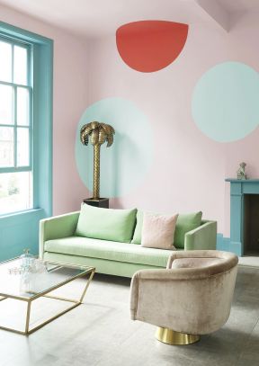 客厅乳胶漆颜色 彩色墙面装修效果图片