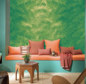 客厅绿颜色乳胶漆墙面装修效果图片-每日推荐