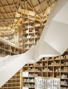 现代书馆建筑室内楼梯设计 