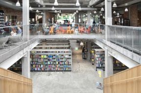 现代书馆建筑简易书架设计图片