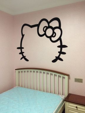 现代卧室装修效果图 背景墙贴纸装修效果图片