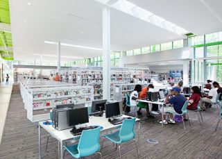 现代图书馆室内建筑设计效果图