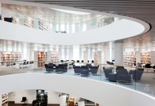 现代风格书馆大厅建筑设计 