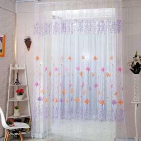 现代家装窗帘 碎花形窗帘装修效果图片