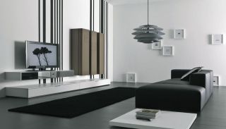 黑白现代简约客厅风格设计图片