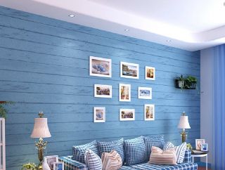 90平地中海风格沙发背景墙装饰