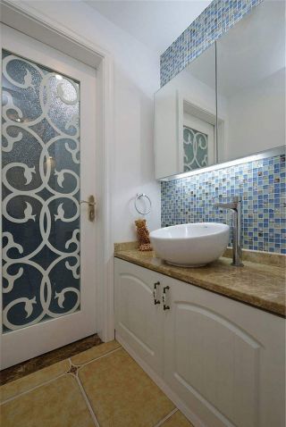 地中海风格梳妆台浴室柜装修效果图片