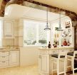 现代简欧风格厨房与客厅隔断吧台设计 