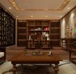 中式元素风格的书房家具装修设计效果图片