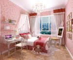 女孩卧室粉色壁纸装修效果图
