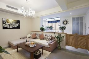 小户型客厅田园风格 转角沙发装修效果图片