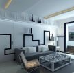 黑白现代简约风格两室两厅效果图欣赏