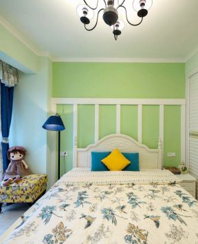 简欧田园风格装修效果图片 儿童卧室床头背景墙