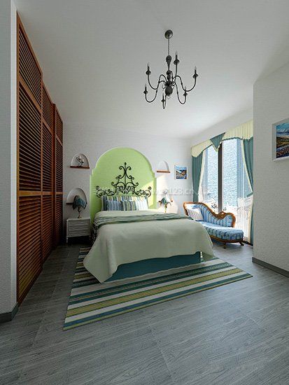 室内装饰地中海风格长方形卧室装修图
