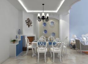 蓝白地中海餐厅设计效果图