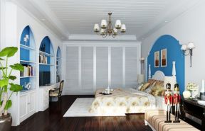 长方形卧室装修图 地中海风格小户型