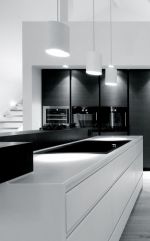 黑白现代简约风格房屋厨房设计效果图