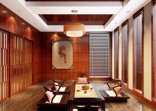 新中式古典茶室风格装修效果图