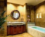 中式厕所大理石包裹浴缸装修效果图片