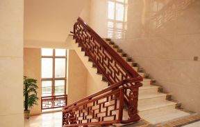 别墅楼梯设计 中式楼梯装修效果图