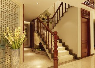 别墅中式风格室内楼梯设计