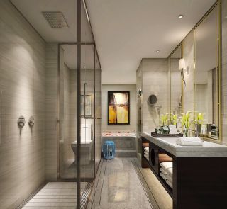 新中式风格装饰元素厕所效果图欣赏