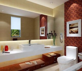 中式家装厕所洗手池装修效果图片