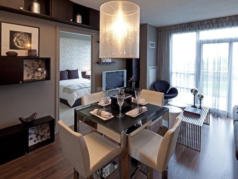 现代简约小户型客厅卧室设计
