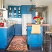蓝色地中海风格4米厨房设计