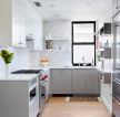 4米厨房灰色橱柜装修效果图片