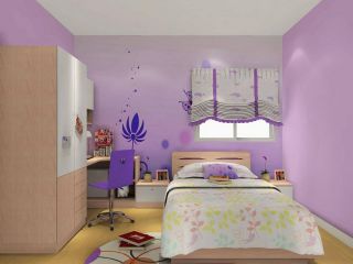 女生房间背景墙彩绘装修效果图片
