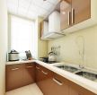 小居室厨房棕色橱柜装修效果图片