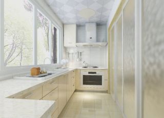 白色简约小居室厨房装修效果图