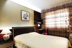 中式现代混搭 卧室窗帘装修效果图