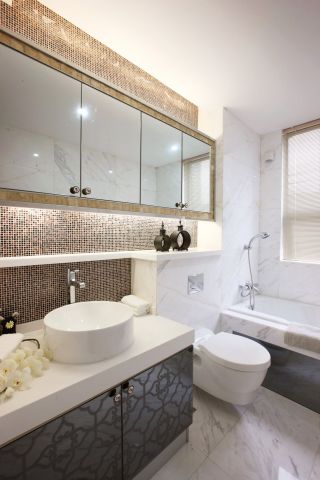 中式现代混搭卫生间浴室装修图