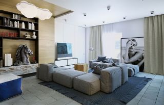 小户型建筑设计客厅沙发摆放装修效果图片