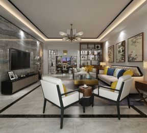 新中式家居客厅组合沙发装修效果图片