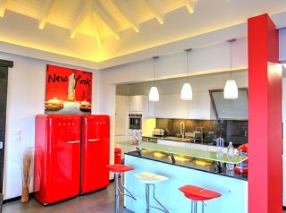 50平方单身公寓厨房吧台设计装修效果图片