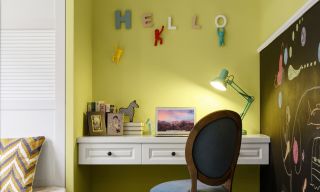 房屋儿童书房书桌设计摆放效果图片2023